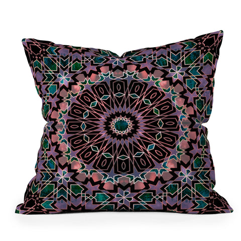 Schatzi Brown Fez Moroccan Tiles 4G Outdoor Throw Pillow