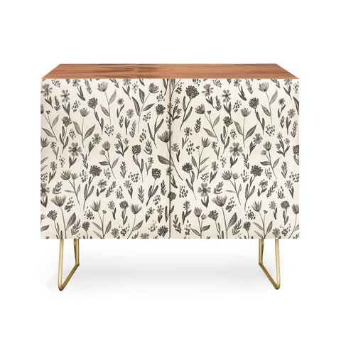 Schatzi Brown Fiola Floral Ivory Gray Credenza