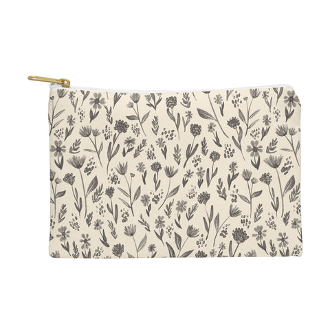 Schatzi Brown Fiola Floral Ivory Gray Pouch