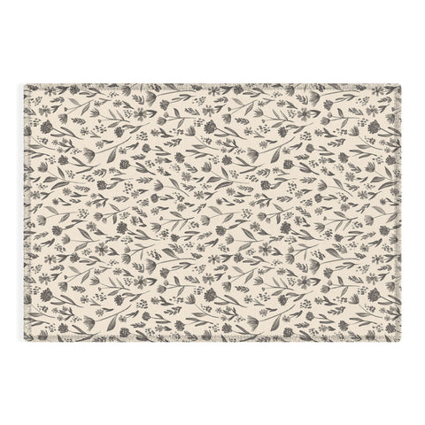 Schatzi Brown Fiola Floral Ivory Gray Outdoor Rug