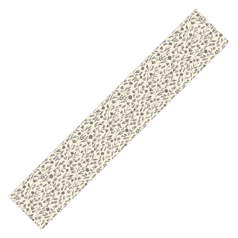 Schatzi Brown Fiola Floral Ivory Gray Table Runner