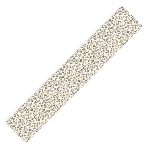 Schatzi Brown Fiola Floral Ivory Gray Table Runner