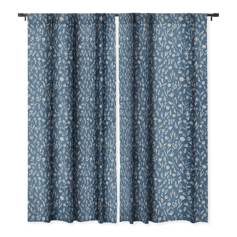 Schatzi Brown Fiona Floral Heron Blackout Window Curtain