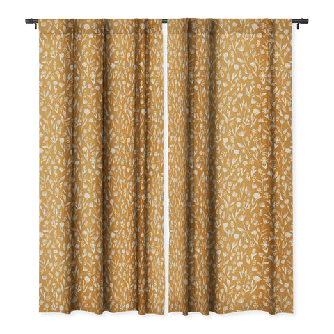 Schatzi Brown Fiona Floral Marigold Blackout Window Curtain