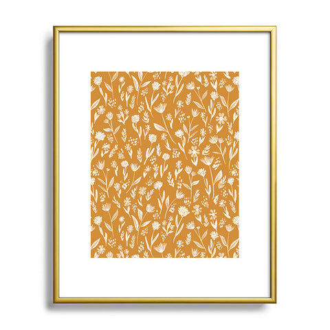 Schatzi Brown Fiona Floral Marigold Metal Framed Art Print
