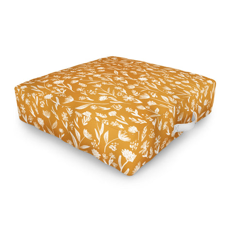 Schatzi Brown Fiona Floral Marigold Outdoor Floor Cushion