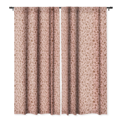 Schatzi Brown Fiona Floral Mocca Blackout Window Curtain