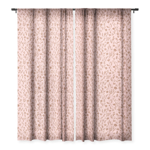 Schatzi Brown Fiona Floral Mocca Sheer Window Curtain