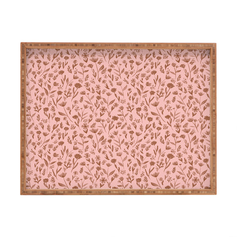 Schatzi Brown Fiona Floral Mocca Rectangular Tray
