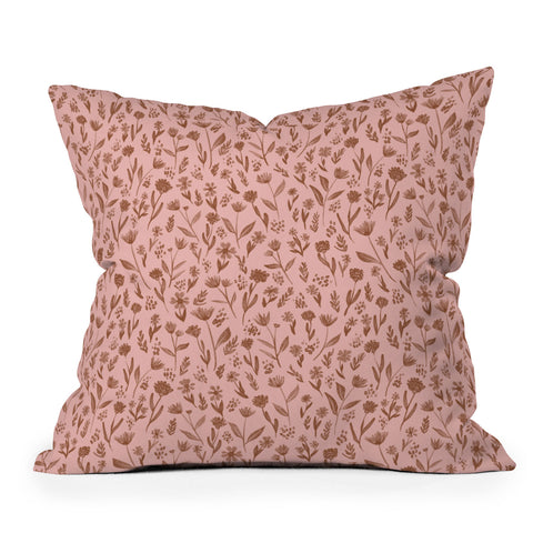 Schatzi Brown Fiona Floral Mocca Throw Pillow