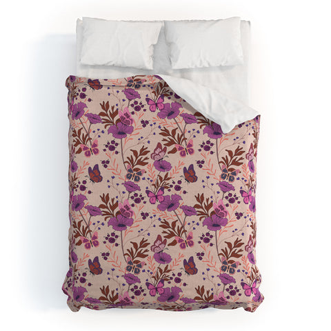 Schatzi Brown Free spirit Butterfly Ivory Duvet Cover
