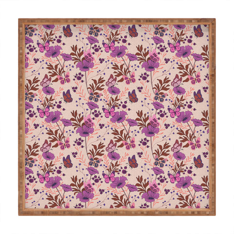 Schatzi Brown Free spirit Butterfly Ivory Square Tray