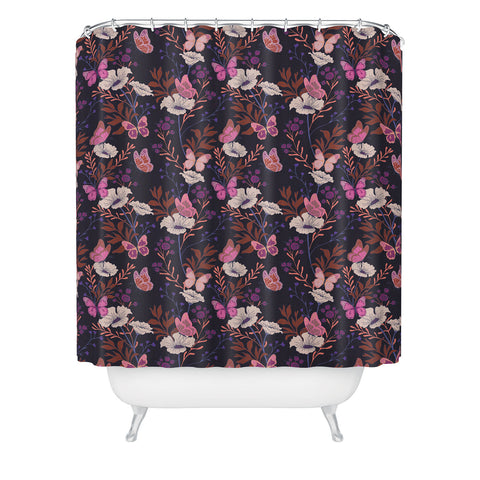 Schatzi Brown Free spirit Butterfly Plum Shower Curtain