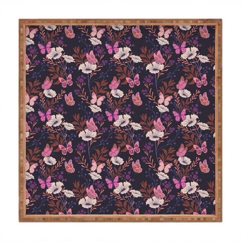 Schatzi Brown Free spirit Butterfly Plum Square Tray