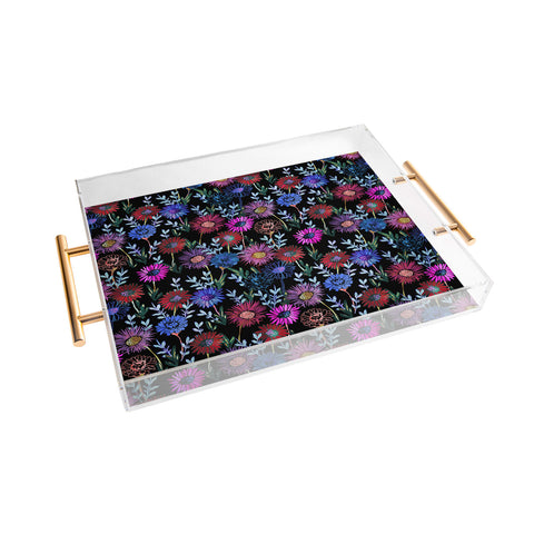 Schatzi Brown Gillian Floral Black Acrylic Tray
