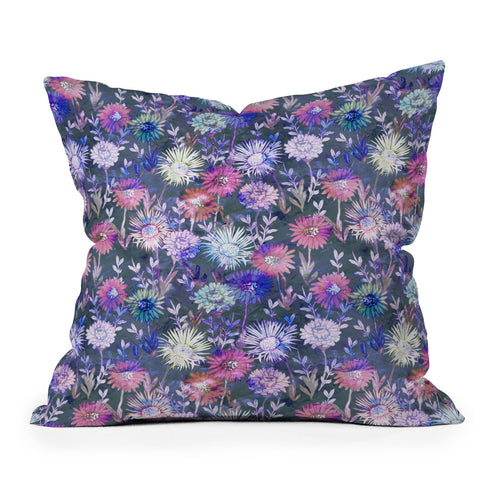 Schatzi Brown Gillian Floral Grey Outdoor Throw Pillow