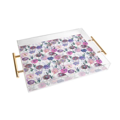Schatzi Brown Gillian Floral White Acrylic Tray