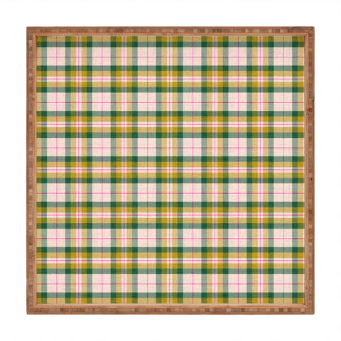 Schatzi Brown Glenn Plaid Green Square Tray