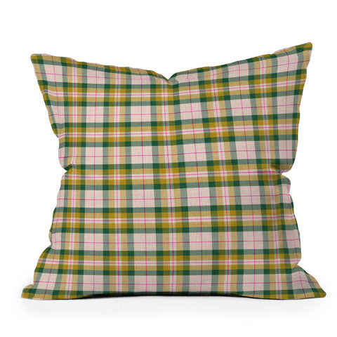 Schatzi Brown Glenn Plaid Green Outdoor Throw Pillow