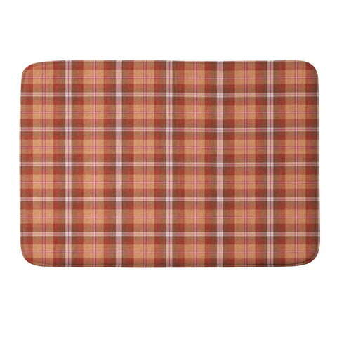 Schatzi Brown Glenn Plaid Peach Memory Foam Bath Mat