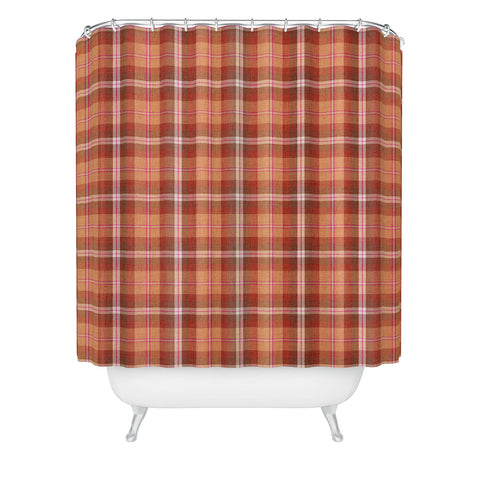 Schatzi Brown Glenn Plaid Peach Shower Curtain