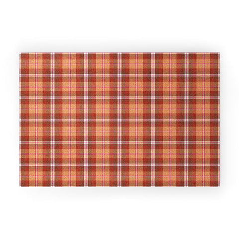 Schatzi Brown Glenn Plaid Peach Welcome Mat