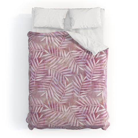 Schatzi Brown Goddess Palm Rose Duvet Cover