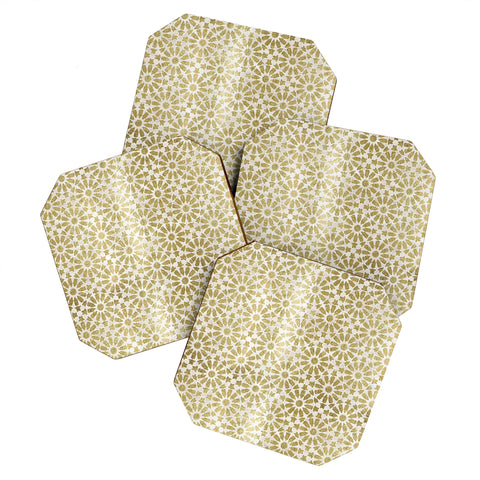 Schatzi Brown Hara Tiles Golden Coaster Set