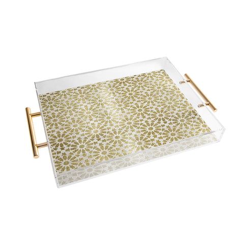 Schatzi Brown Hara Tiles Golden Acrylic Tray