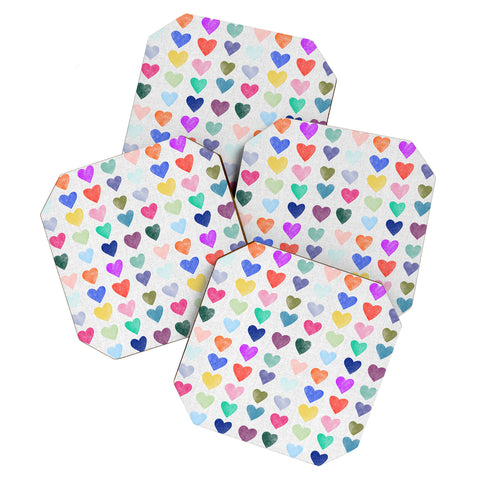 Schatzi Brown Heart Stamps Multi Coaster Set