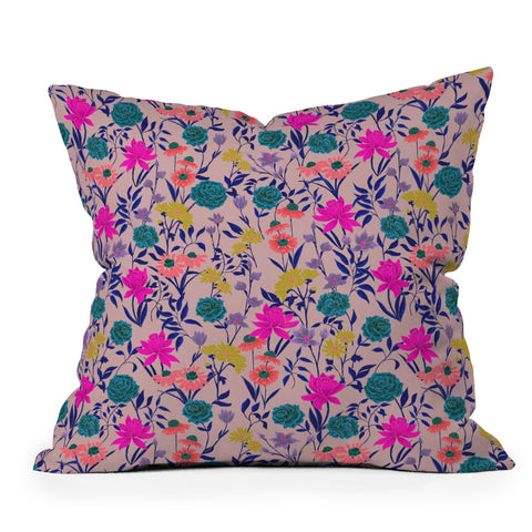 Schatzi Brown Heidi Garden Mauve Outdoor Throw Pillow