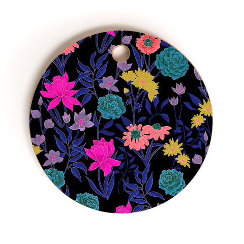 Schatzi Brown Heidi Garden Midnight Cutting Board Round