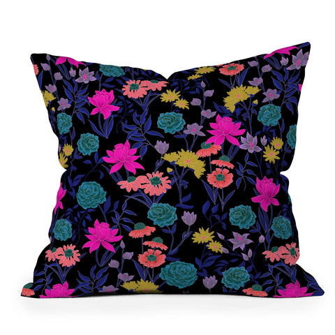 Schatzi Brown Heidi Garden Midnight Outdoor Throw Pillow