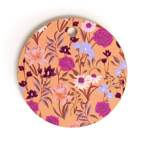 Schatzi Brown Heidi Garden Peach Cutting Board Round