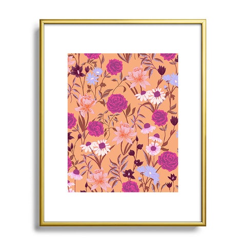 Schatzi Brown Heidi Garden Peach Metal Framed Art Print