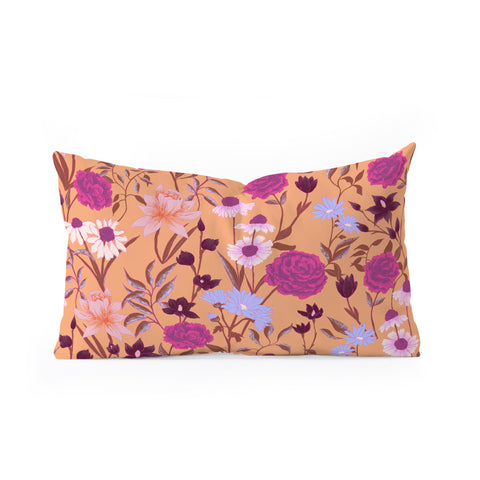 Schatzi Brown Heidi Garden Peach Oblong Throw Pillow