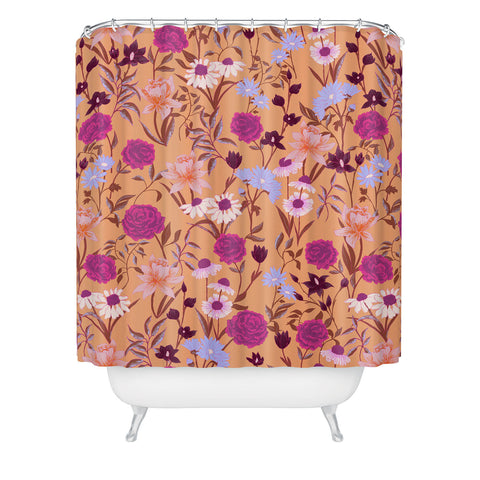 Schatzi Brown Heidi Garden Peach Shower Curtain