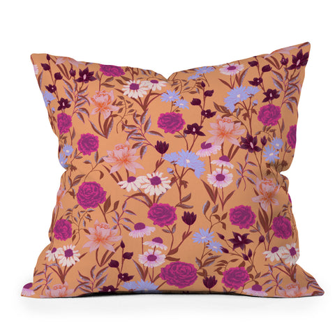Schatzi Brown Heidi Garden Peach Throw Pillow