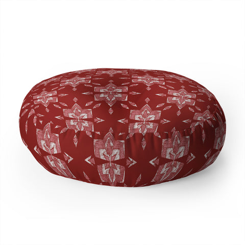 Schatzi Brown Heidi Global Cranberry Floor Pillow Round