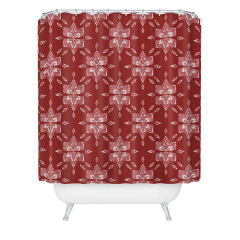 Schatzi Brown Heidi Global Cranberry Shower Curtain