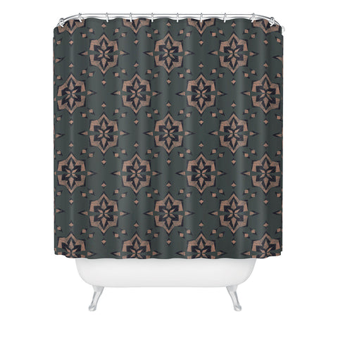 Schatzi Brown Heidi Global Gray Shower Curtain