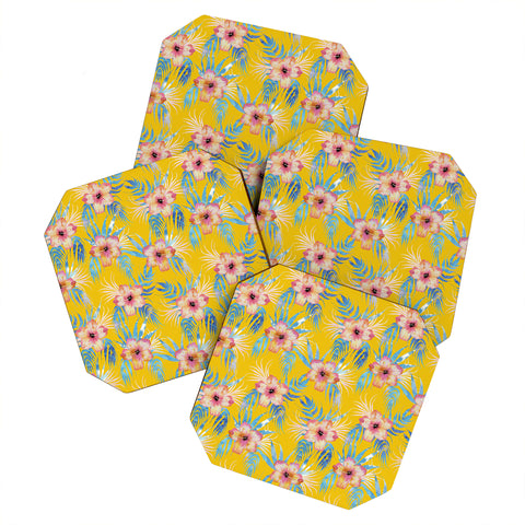 Schatzi Brown Honolua Tropic Yellow Coaster Set