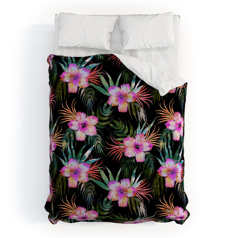 Schatzi Brown Honolua Tropical Black Duvet Cover