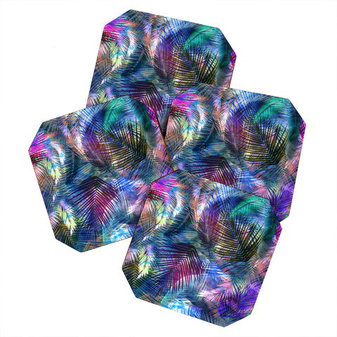 Schatzi Brown Hookena Palm Blue Coaster Set