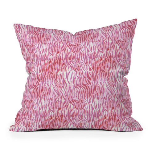 Schatzi Brown Hot Pink Zebra Outdoor Throw Pillow