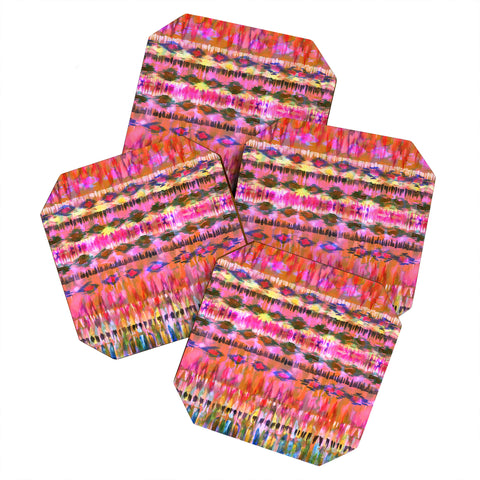 Schatzi Brown Ikat 8I Coaster Set