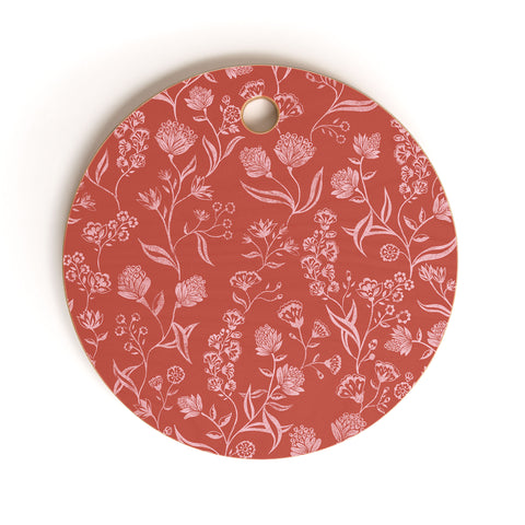 Schatzi Brown Ingrid Floral Copper Cutting Board Round
