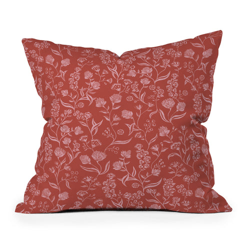Schatzi Brown Ingrid Floral Copper Outdoor Throw Pillow