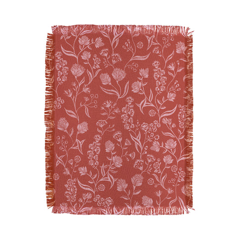 Schatzi Brown Ingrid Floral Copper Throw Blanket