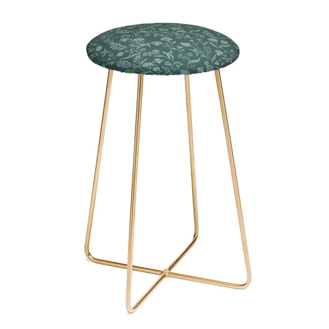 Schatzi Brown Ingrid Floral Green Counter Stool